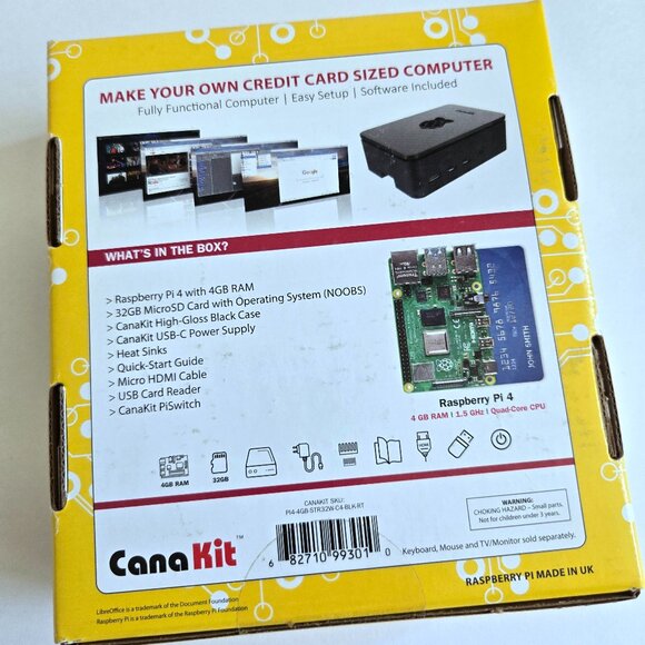 NEW CanaKit Raspberry Pi4 Starter Kit 4GB RAM 32GB Storage - Picture 2 of 6